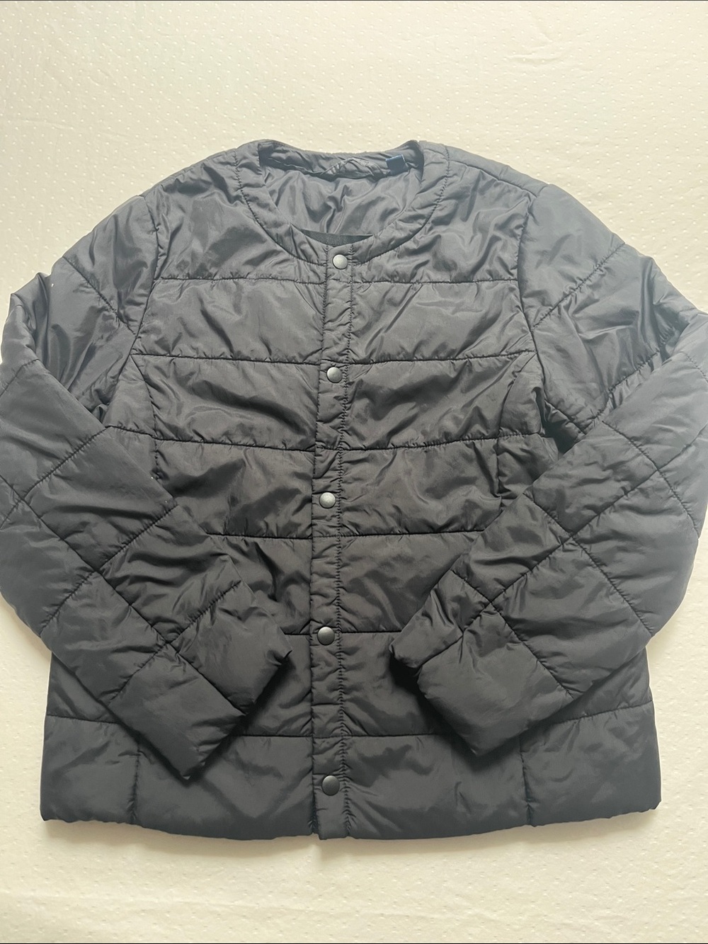 UNIQLO Kids Black Lightweight Packable Button Front Jacket Size 7-8 Years